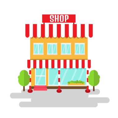 Dükkanı düz stil Binası.