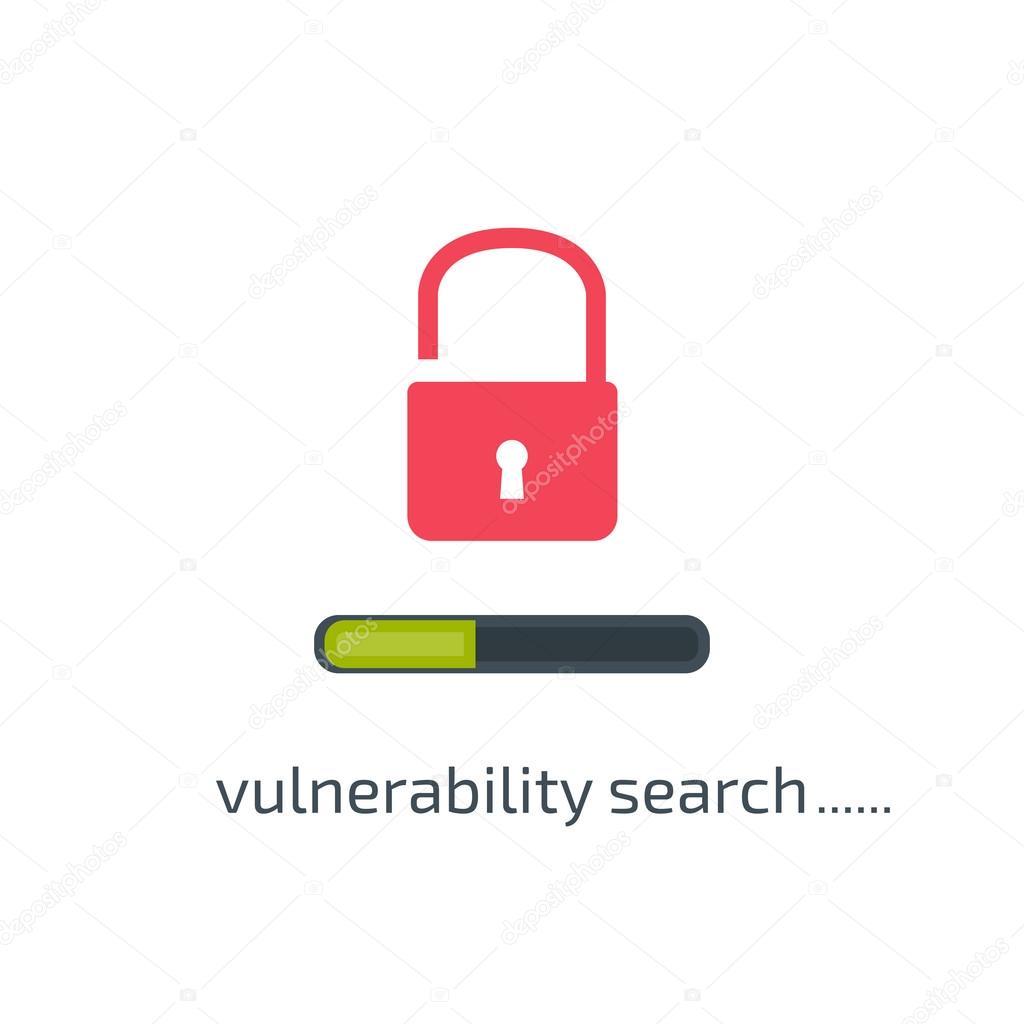 Vulnerability search concept in flat style.