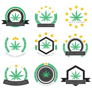 Tıbbi esrar logo koymak.