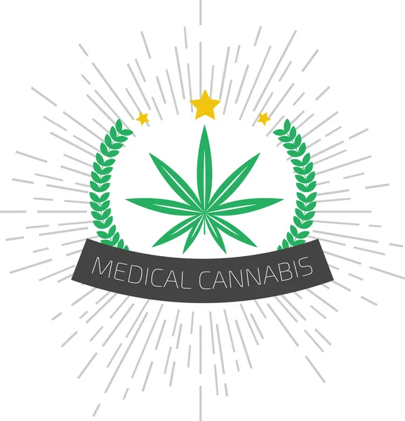 Logo cannabis medicinal — Vector de stock