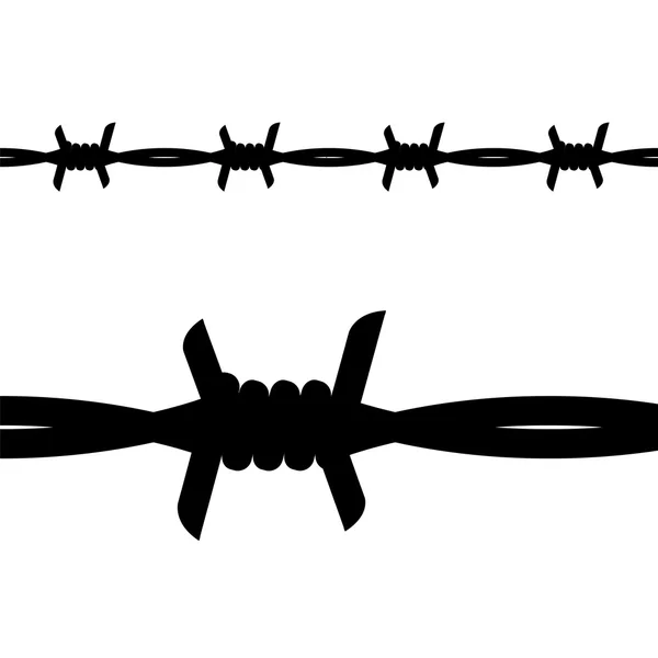 Barbed Wire silhouette — Stock Vector