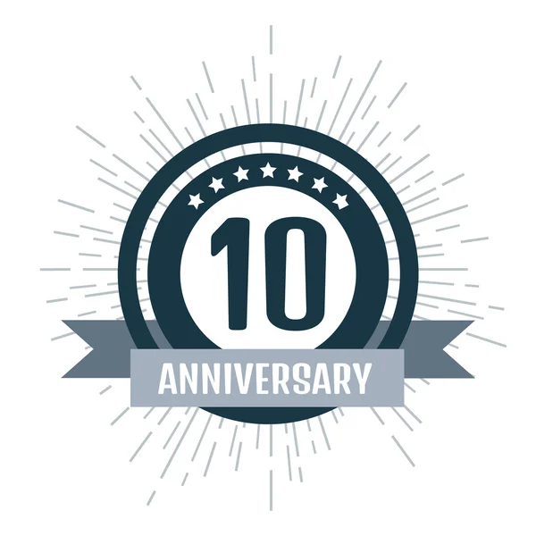 Aniversario 10 logo design — Vector de stock