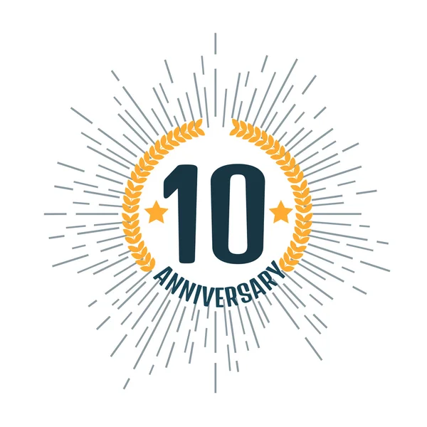 Aniversario 10 logo design — Vector de stock