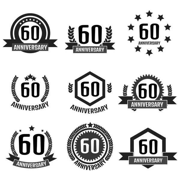 Anniversary logo 60th. Anniversary 60. — Stock Vector