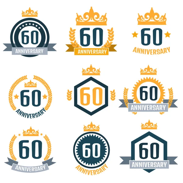 Anniversary logo 60th. Anniversary 60. — Stock Vector