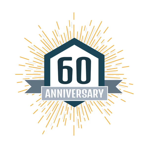 Anniversary logo 60th. Anniversary 60. — Stock Vector