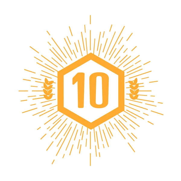 Юбилейный дизайн логотипа 10 — стоковый вектор