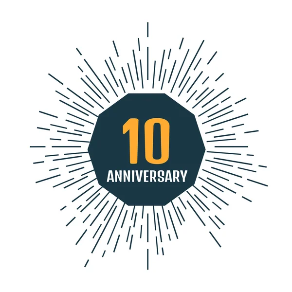 Aniversario 10 logo design — Vector de stock