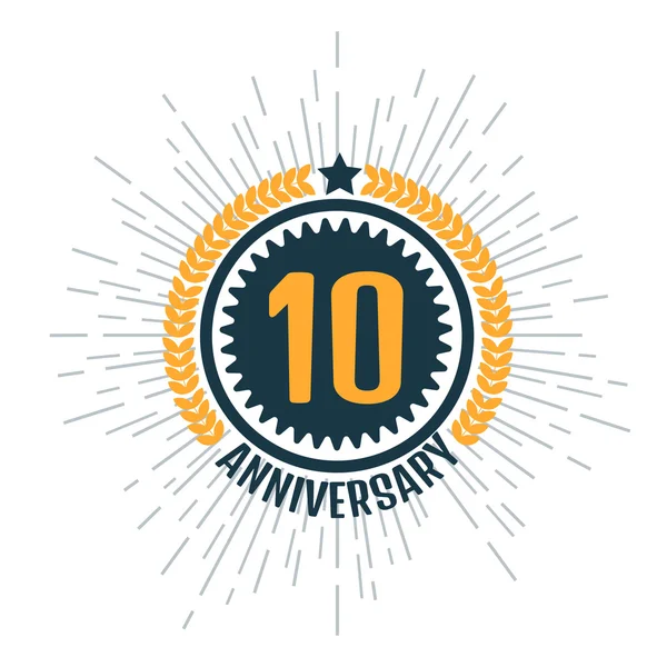 Aniversario 10 logo design — Vector de stock