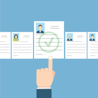 İş görüşmesi. İşe Alım el.