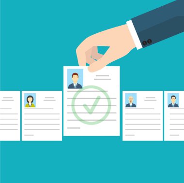 İş görüşmesi. İşe Alım el.