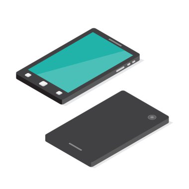 Mockup izometrik telefon