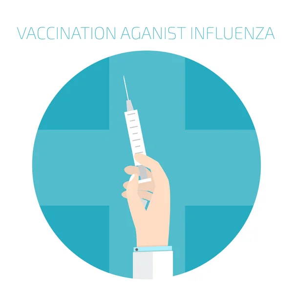 Vaccinatie tegen influenza — Stockvector