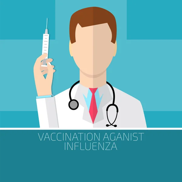 Ο εμβολιασμός κατά της γρίπης — Διανυσματικό Αρχείο