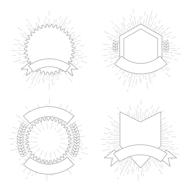Sunburst hipster логотипи — стоковий вектор