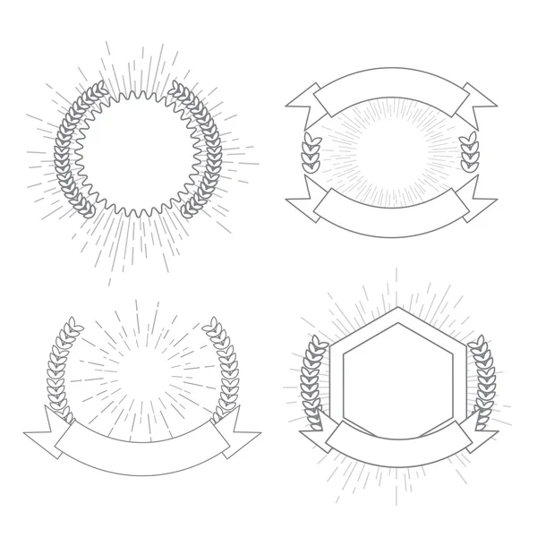 Sunburst hipster логотипи — стоковий вектор