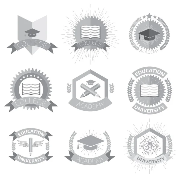 High education logos set. — Stock Vector