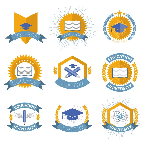 Logos de l'enseignement supérieur . — Image vectorielle