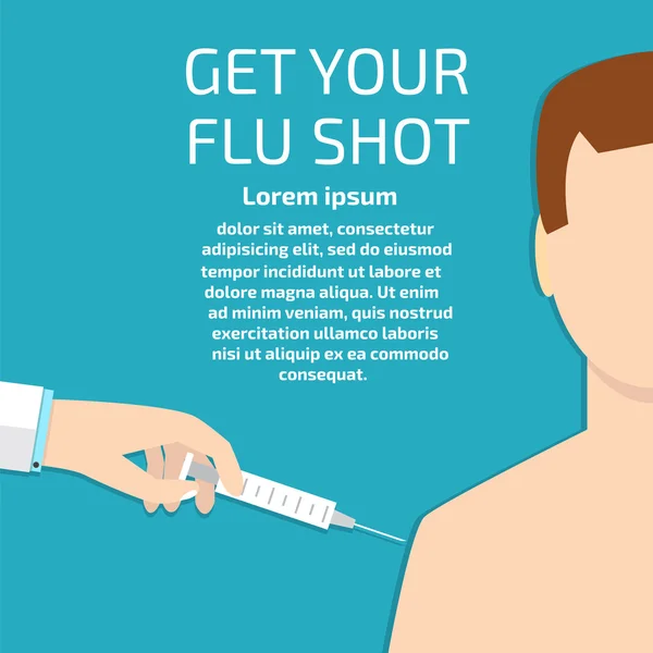 Tomar vacina contra a gripe — Vetor de Stock
