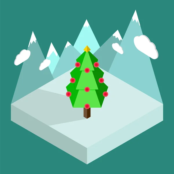 Kerstboom isometrische — Stockvector