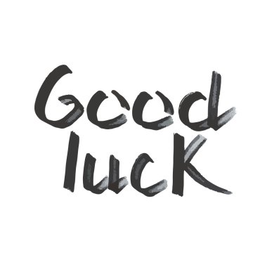 İyi şanslar yazı beyaz