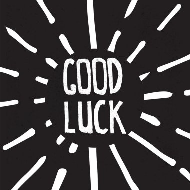 İyi şanslar harflerle siyah