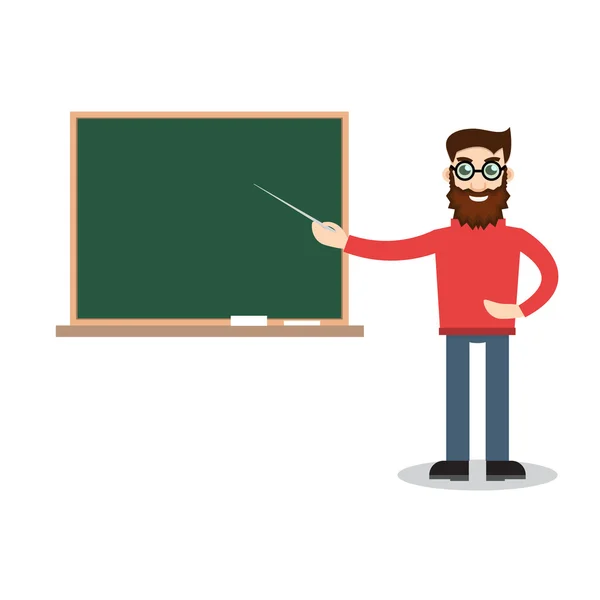 Profesor masculino en la lección — Vector de stock