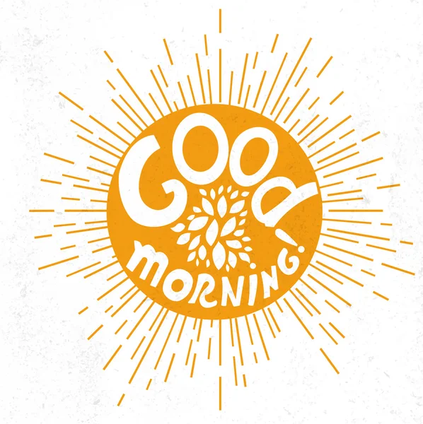 Buenos días letras en el sol — Vector de stock