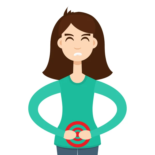 Girl has menstrual pain — Stock Illustration Girl has menstrual pain Vector Graphics