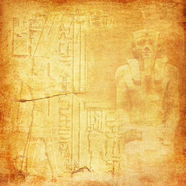 Forntida Egypten bakgrund med Farao och hieroglyfer — Stockfoto