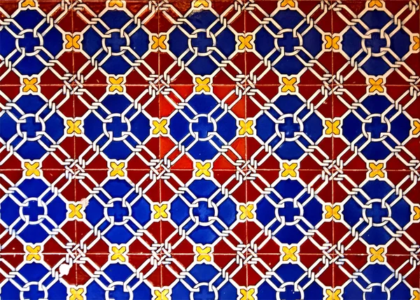 Old glazed ceramic tiles Italian style — Stock Photo, Image