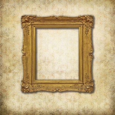 Stilize Victoria zemin üzerine altın boş çerçeve