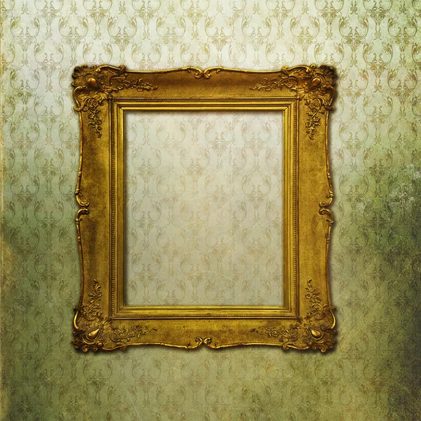 Grunge stylized faded Victorian wallpaper with vintage frame — Stock Photo, Image