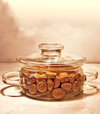 Glass jar with amaretti clipart