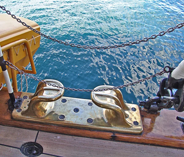 Старовинна яхта, деталі палуби — стокове фото