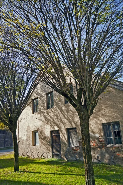 Autumn landscape, farm house with trees — Stock Photo, Image