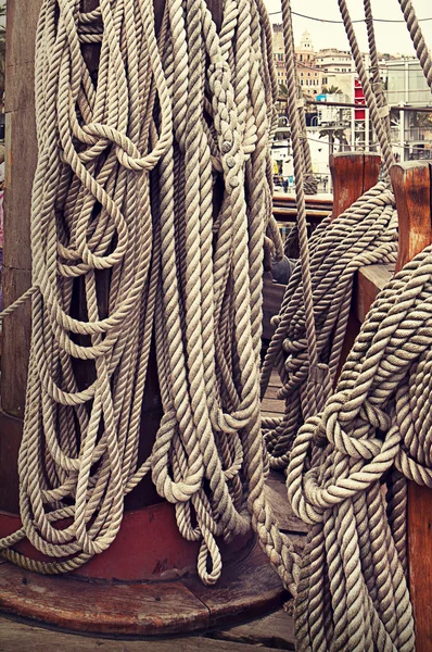 Вінтажний корабель мотузки фон — стокове фото