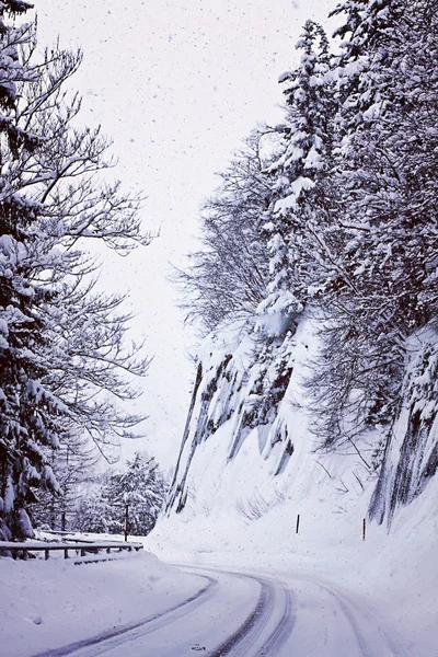 Austrian snow landscape like on old postcard — Stock Photo, Image