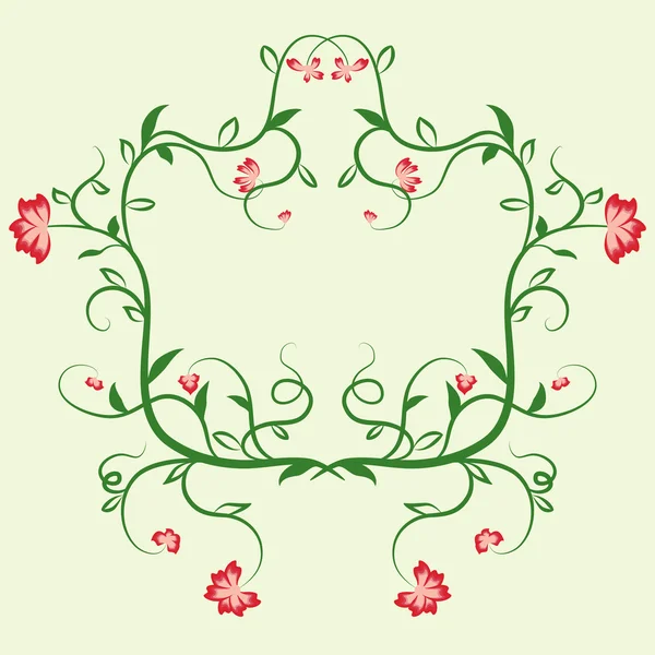Jemné květinové rám. Ornament na návrh šablony přání a pozvánky. — Stockový vektor