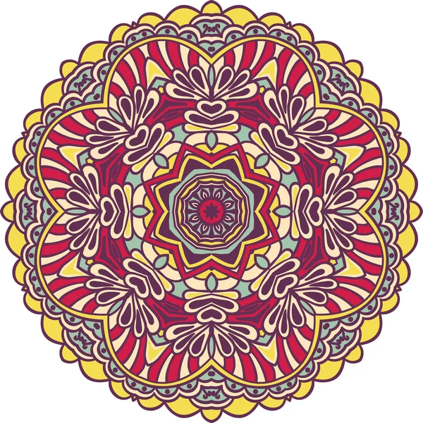 Tribal kleur element voor ontwerp. Mandala geïsoleerd op witte achtergrond. — Stockvector