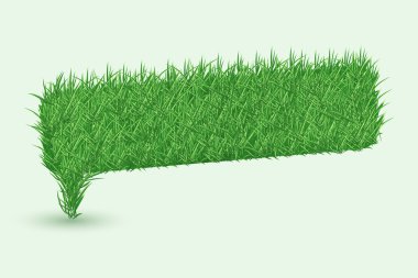 Beyaz arka plan üzerinde izole simgeler doku çim konuşma şeklinde kabarcıklar.