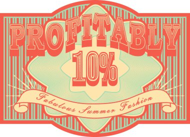 Retro vintage Satılık etiket ya da başlık. Grunge kırmızı ve yeşil tonları.