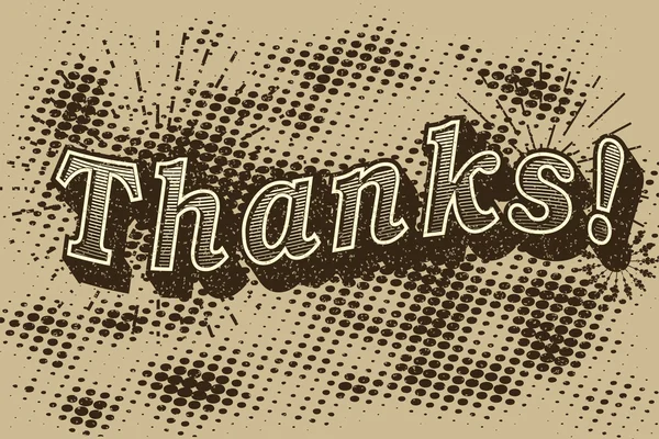 Vintage Merci inscription. Grunge fond monochrome dans un style rétro . — Image vectorielle