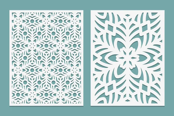 Troquel Corte Por Láser Paneles Ornamentales Con Patrón Copos Nieve — Archivo Imágenes Vectoriales