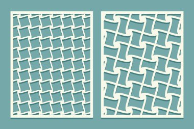 Ölüm ve lazer karo desenli manzaralı panelleri kesiyor. Lazer, dekoratif dantel kalıplarını kesiyor. Düğün davetiyesi ya da tebrik kartı şablonları. Vektör illüstrasyonu