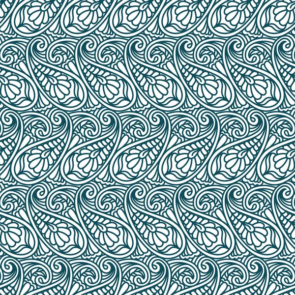 Sömlöst Paisley Mönster Traditionell Blå Orientalisk Bakgrund Dekoration För Textildesign — Stock vektor