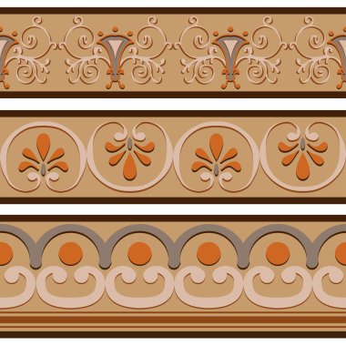 Set of ancient Roman ornaments  border patterns. clipart