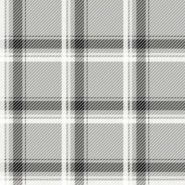 Tejido de patrón de tartán ligero sin costuras. Células blancas y negras sobre fondo gris . — Archivo Imágenes Vectoriales