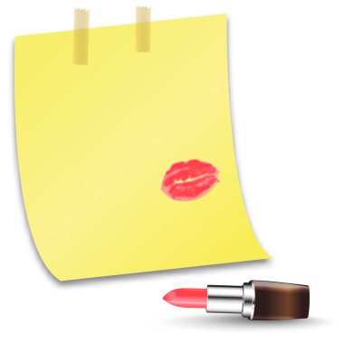 kelime sevgi ve dudak bir kağıda yazdırır. ruj ve metin için yer açmak.