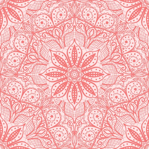 Pink seamless pattern of round lacy napkins. — Stock Vector